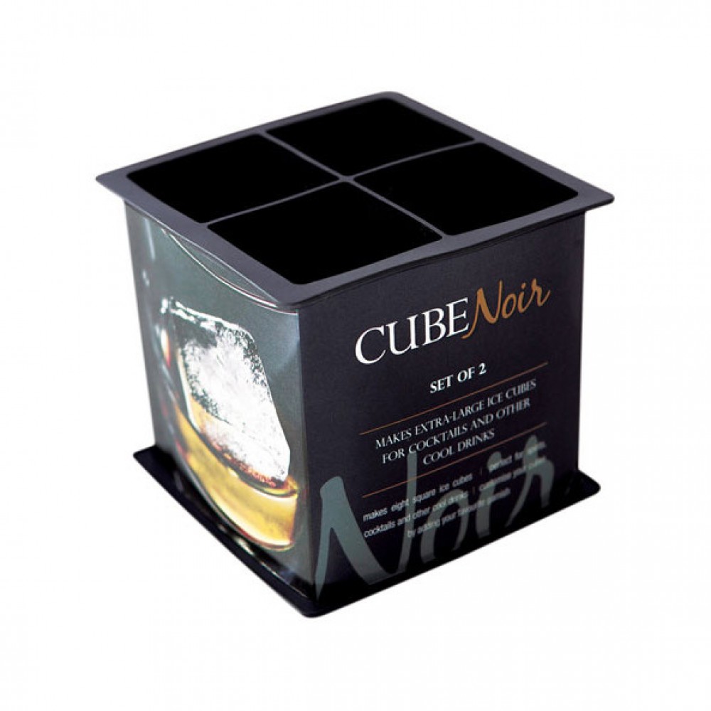 Cube Noir | Big Ice Cube Tray - Silicone - Set of 2