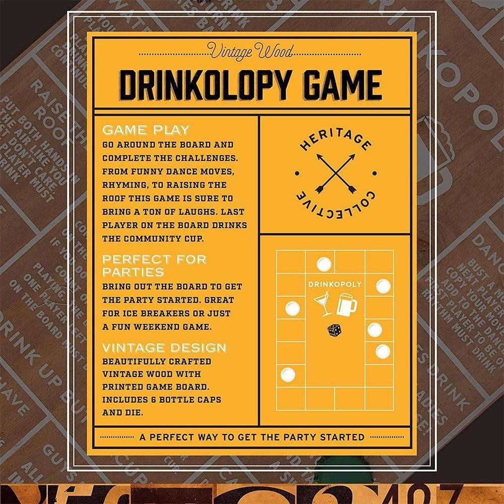 Wooden Drinkopoly Game
