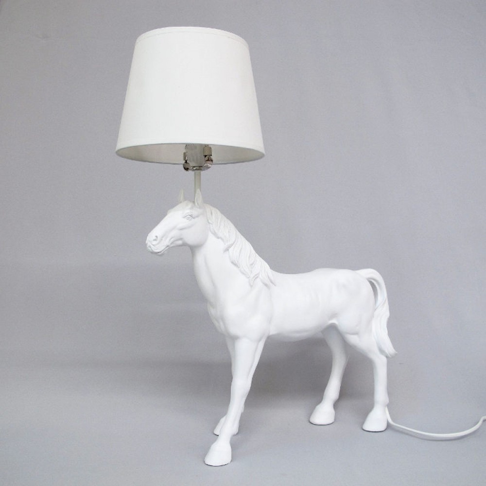 Horse Table Lamp White