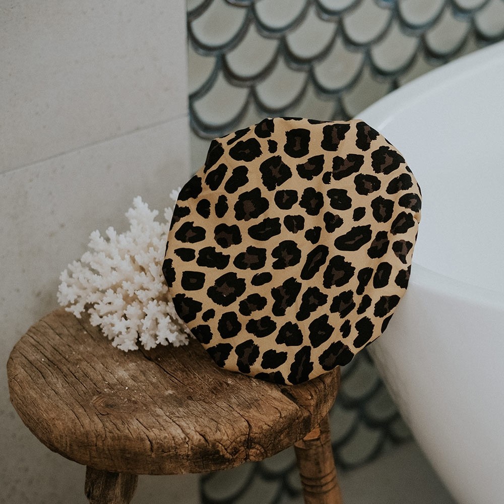 Leopard Print Australian Made Shower Cap