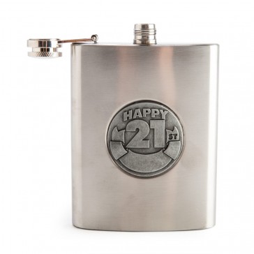 21st Hip Flask Personalisable