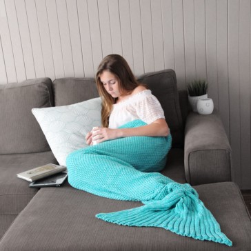 Mermaid Me Mermaid Tail Blanket - Seafoam Green