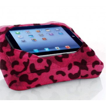 Six-Pad Go-Go Pillow iPad Tablet Cushion Book Rest - Pink Leopard