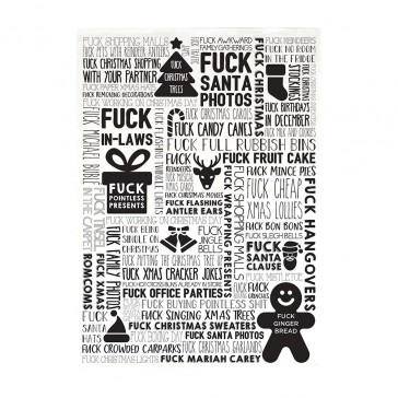 The Ultimate F Word Tea Towel Black - Christmas 