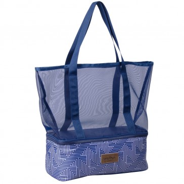 Zip Cooler Mesh Tote Beach Bag - Makena