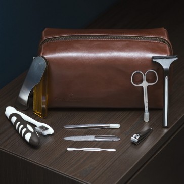 Cavendish Premium Leather Bag + Grooming Kit