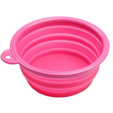 Silicone Collapsible Dog Bowl - Pink