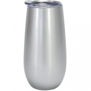Insulated Champagne Glasses - Flutes Stemless - Silver