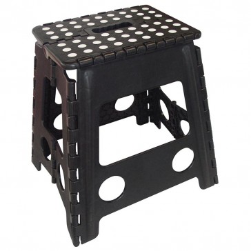 Folding Stool Large Black - White Dots