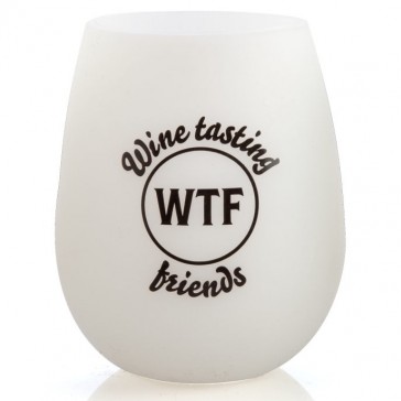 Silicone Wine Stemless Tumbler Glow In The Dark - WTF