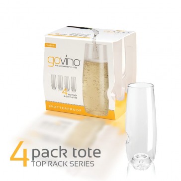 Govino Shatterproof Champagne Glasses - Dishwasher Safe - 4 Pack