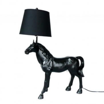 Horse Table Lamp - Black