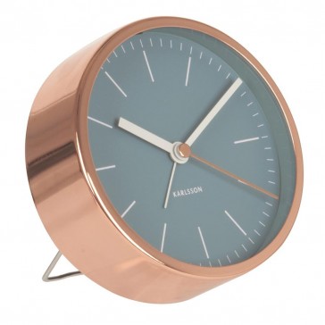 Minimal Alarm Clock Copper - Blue