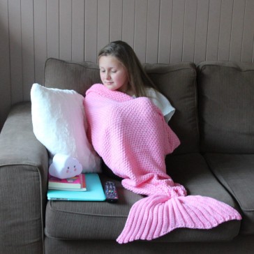 Mermaid Tail Blanket - Kids - Flamingo Pink