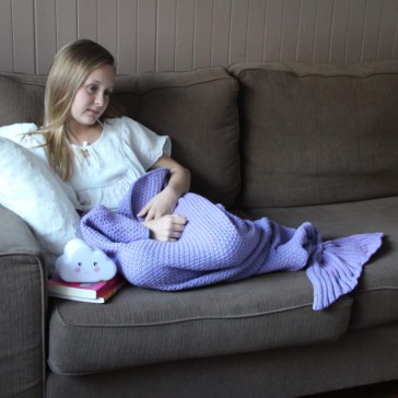 Mermaid Tail Blanket - Kids - Lavender Purple