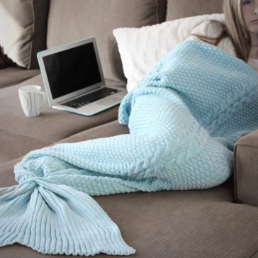 Luxe Mermaid Tail Blanket in Duck Egg Blue