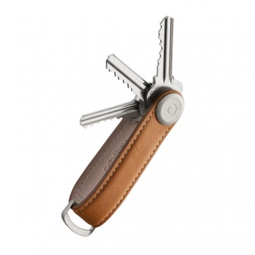 Orbitkey 2.0 Key Organiser Leather - Tan with White Stitching