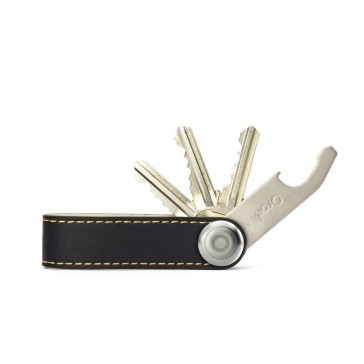 Orbitkey Leather- Black with Tan Stitching