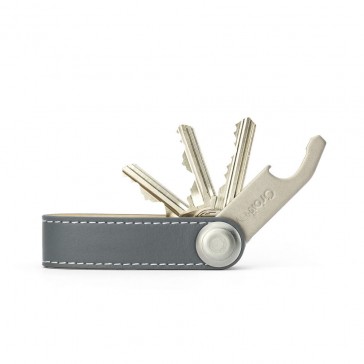 Orbitkey Leather - Grey / White Stitching