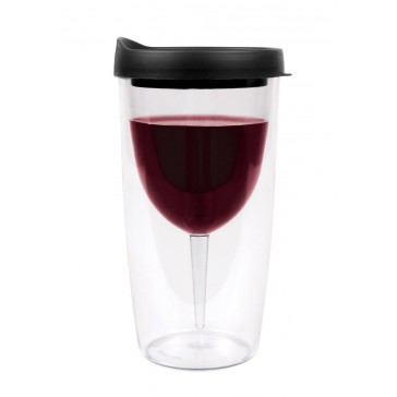 PortaVino Sippy Cup Portable Wine Tumbler - Black