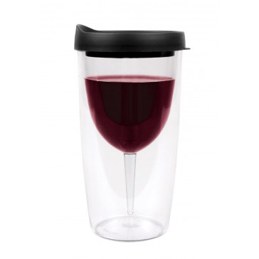 PortaVino Sippy Cup Portable Wine Tumbler - Black