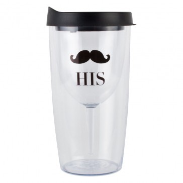 PortaVino Wine Sippy Cup Portable Tumbler - His