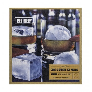 Cube & Sphere Ice Molds - 2pc Set