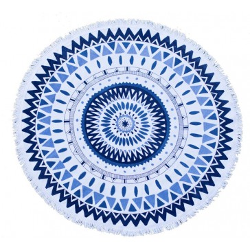 Seawaves Round Beach Towel 150cm - Elouera