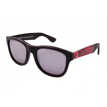 Royal Aquamarine Rockefeller Leather Wrap Royal Red Sunglasses