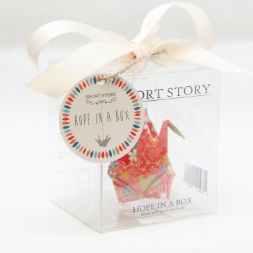 Hope in a Box - Origami Crane Glass Ornament