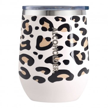 TraVino Stemless Leopard Print Vacuum Insulated Wine Tumbler