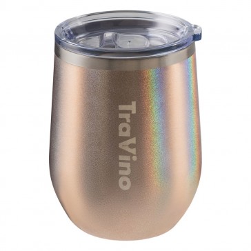 TraVino Stemless Glitter Holographic Vacuum Insulated Wine Tumbler