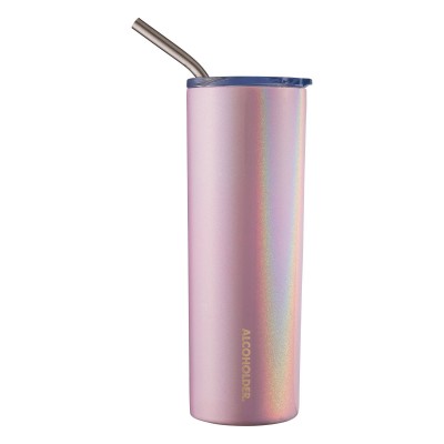 Alcoholder SKNY Slim Glitter Holographic Vacuum Insulated Skinny Tumbler