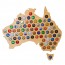 Australia Plywood Beer Cap Map