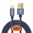Denim USB Charging Cable with Leather Cable Organiser
