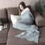 Luxe Mermaid Tail Blanket in Grey/Blue Marle