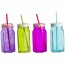 Mason Jar Drink Bottle Set - Coloured