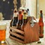 Wooden Beer Bottle Caddy with Opener