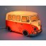 Retro VW Kombi Table Lamp - Red - Light on