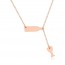 Wine Bottle & Glass Necklace - Rose Gold